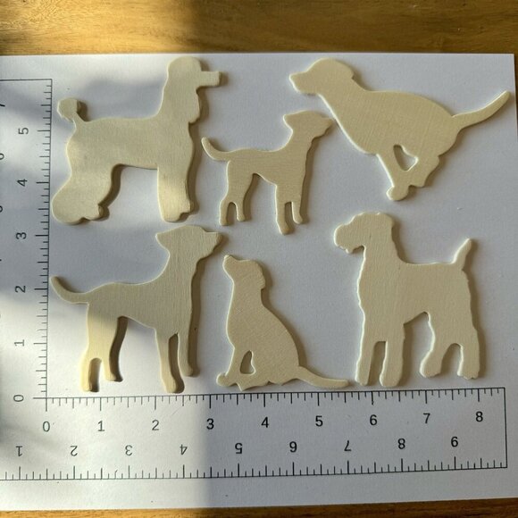 LOT BUTTERFLY FLOWERS HEARTS LETTERS ANIMALS TAGS WOOD LASER CUT EMBELLISHMENTS - Picture 2 of 14